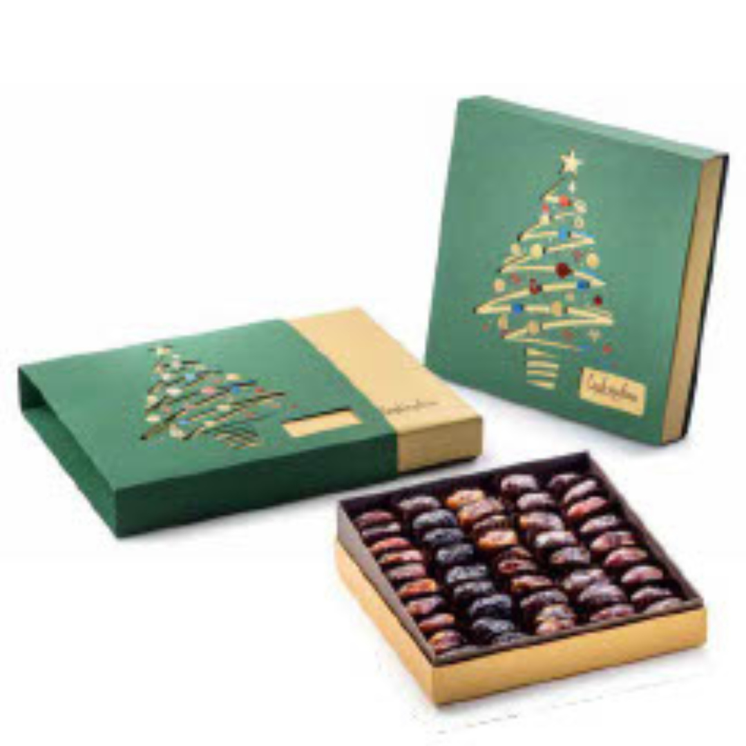 white and green sleeves with christmas tree design view 3