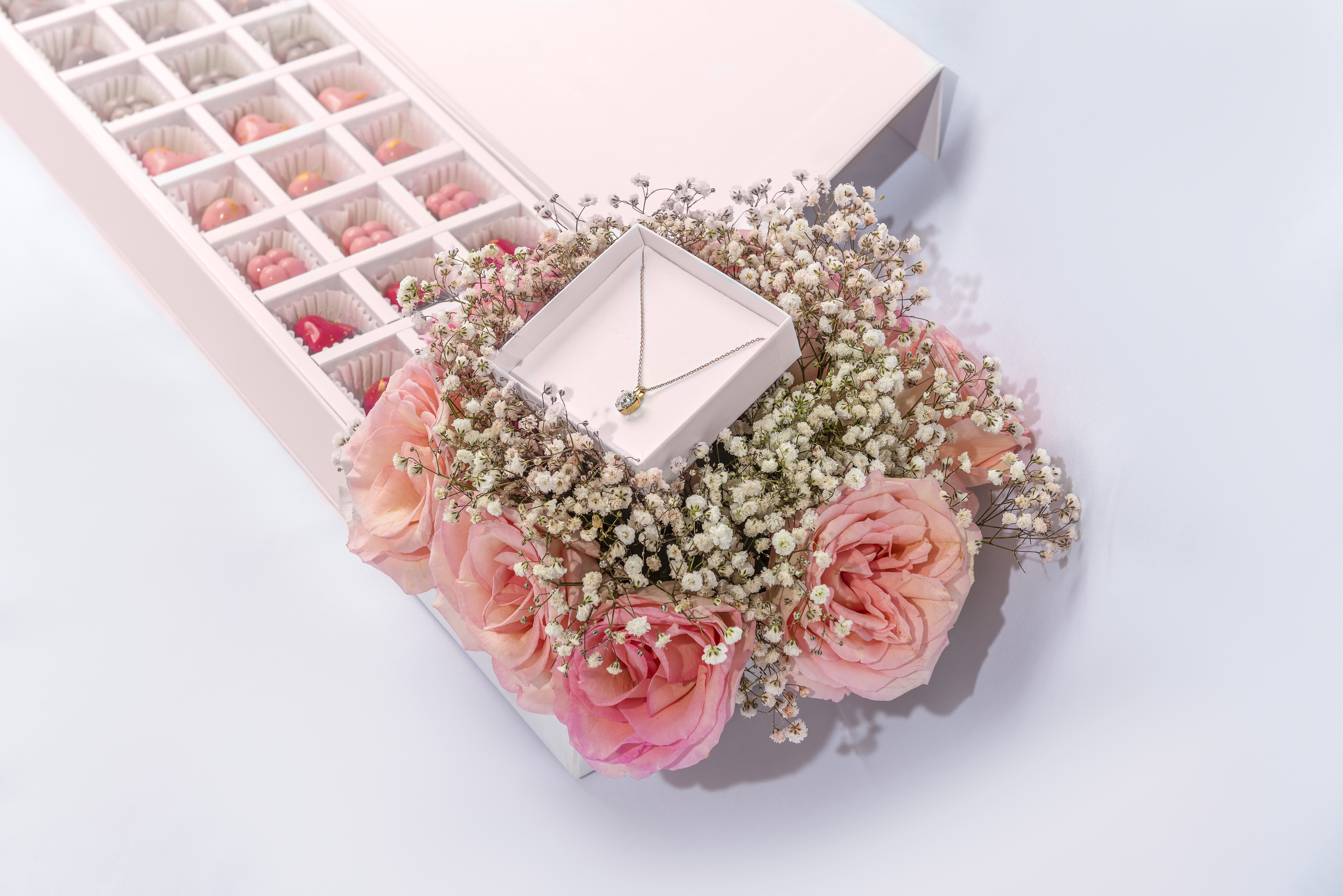 Large Chocolate tray with Bouquet and Necklace by NJD view 4