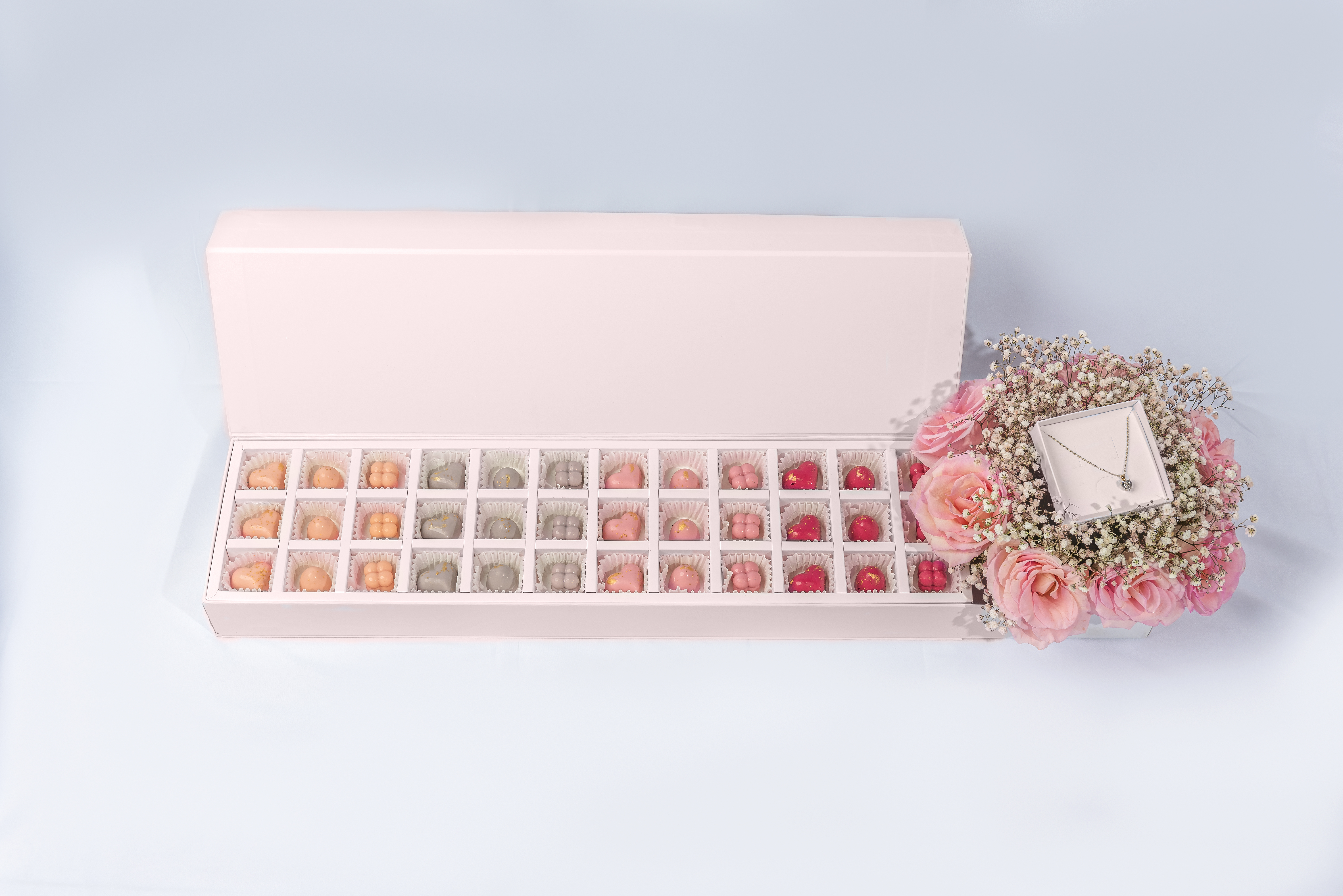 Large Chocolate tray with Bouquet and Necklace by NJD view 5