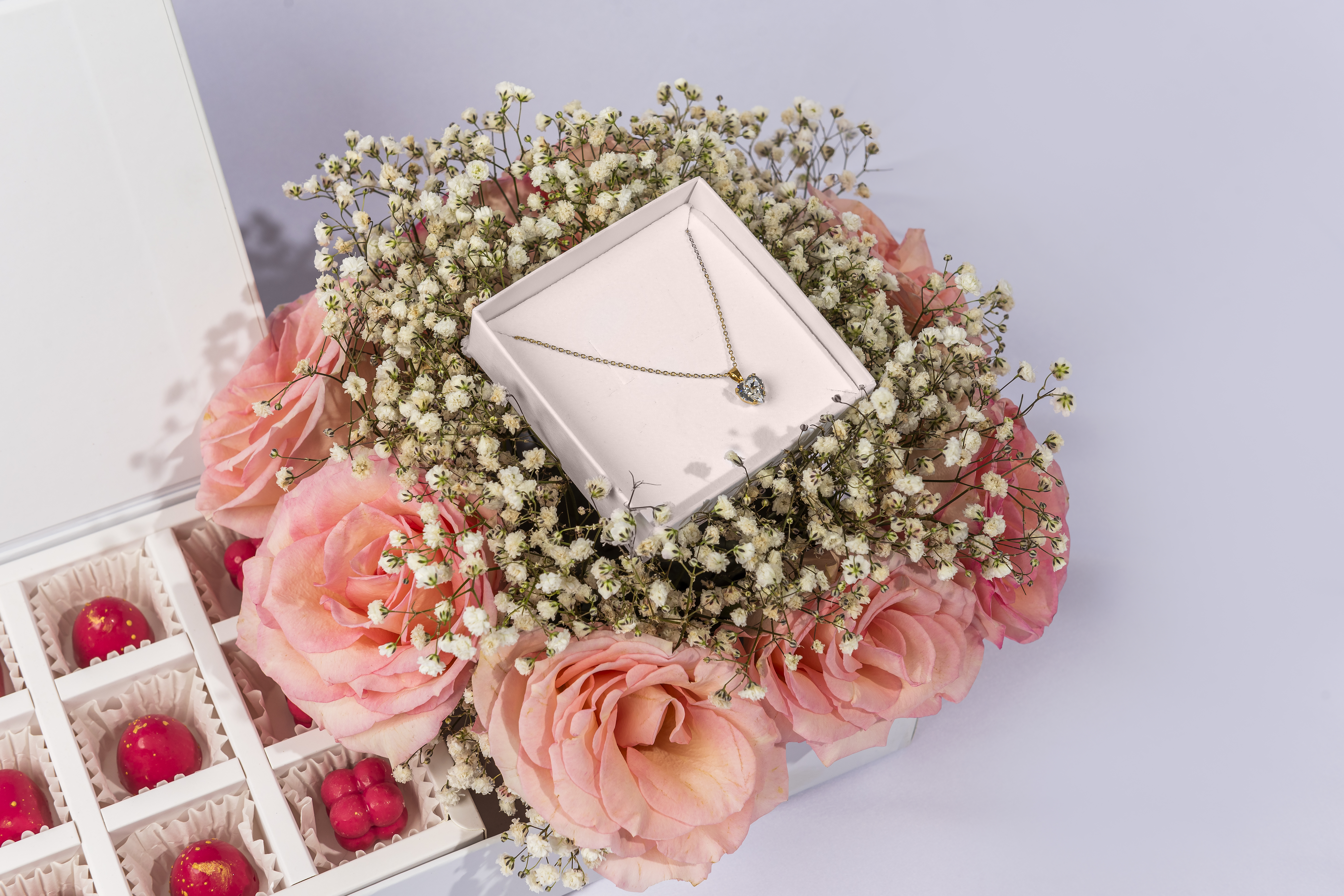 Large Chocolate tray with Bouquet and Necklace by NJD view 6