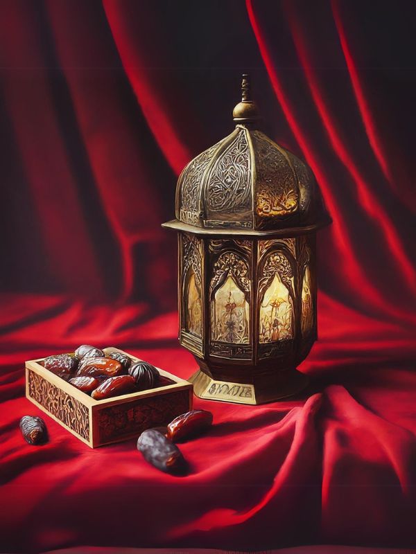 Metal Ramadan lantern& Gold Small Rectangle view 1