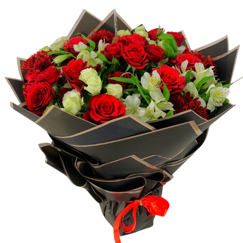 uae-gifts-white and red rose boque