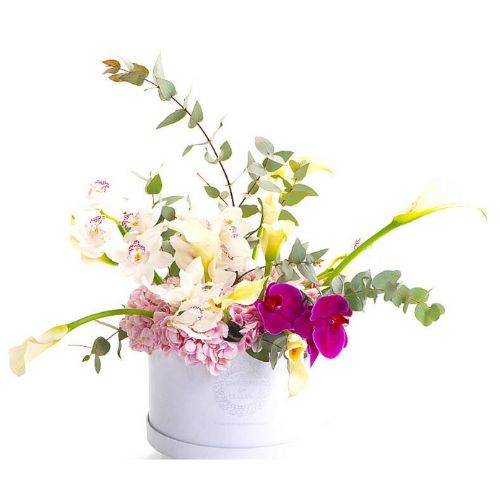 uae-gifts-Box arrangement of calla lily