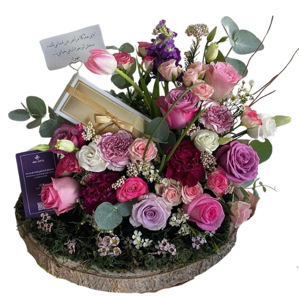 Bouquet of roses with chocolate1 view 1