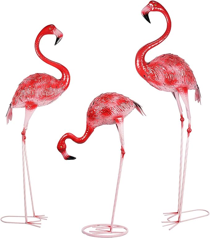 Dreams Eden Large Flamingo Garden Statue view 1
