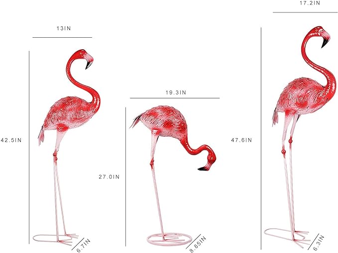 Dreams Eden Large Flamingo Garden Statue view 5