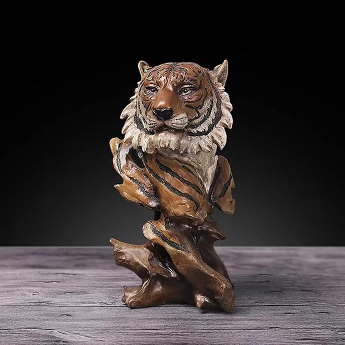 Resin Tiger Head Bust Statue Sculpture view 5