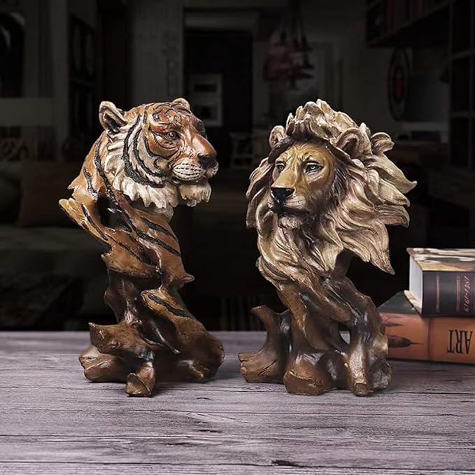 Resin Tiger Head Bust Statue Sculpture view 6