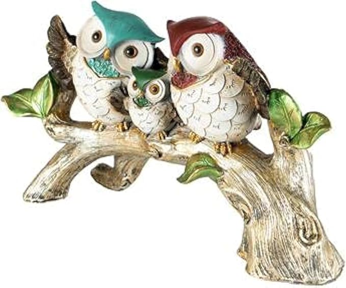 Family owl decorative statue view 7