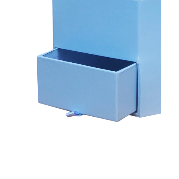 Shaped Open Blue box - With a Drawer view 4