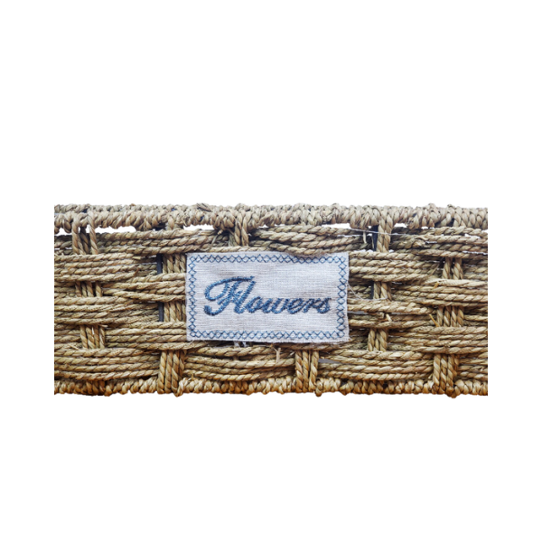Straw Long Basket - With Handle view 4