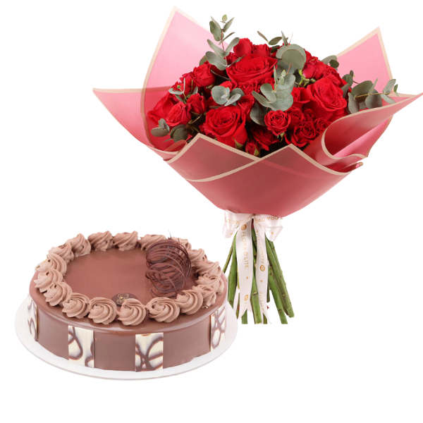 Love Bouquet and Cake view 1
