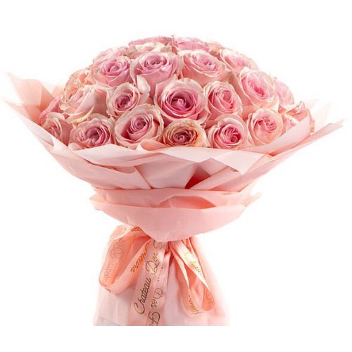 Peach Hand Bouquet Rose and Cake view 4