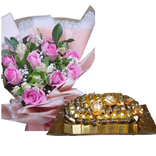 pink vase WITH Chocolate tray 2 view 1