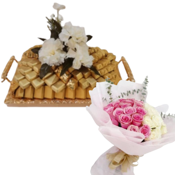 tray chocolate mix 10 with Mix pink with white. view 1