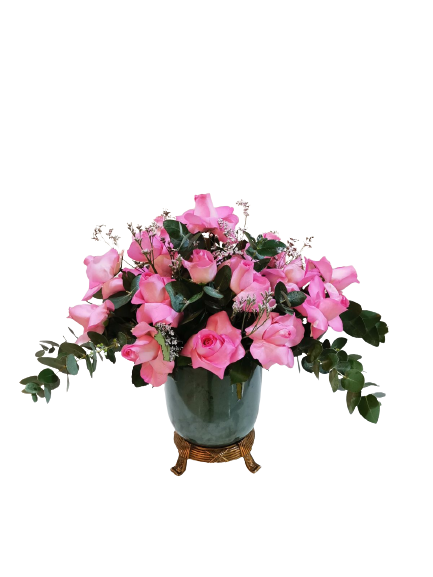 tray chocolate mix 7 with pink roses vase3 view 4