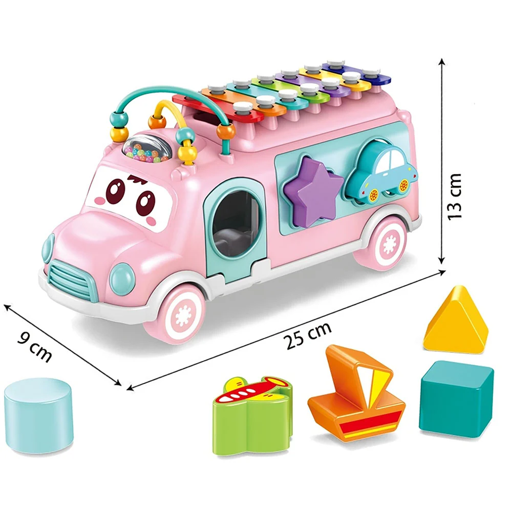 Huanger - Baby Toys Musical Bus Toy for 24+ Months - Blue view 4