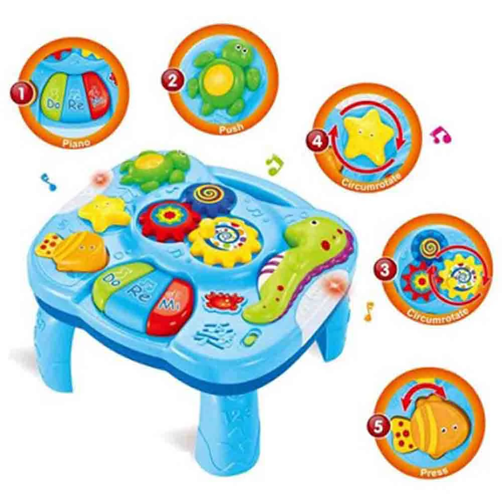 Little Angel Baby Toys Musical Learning Table - Blue view 5