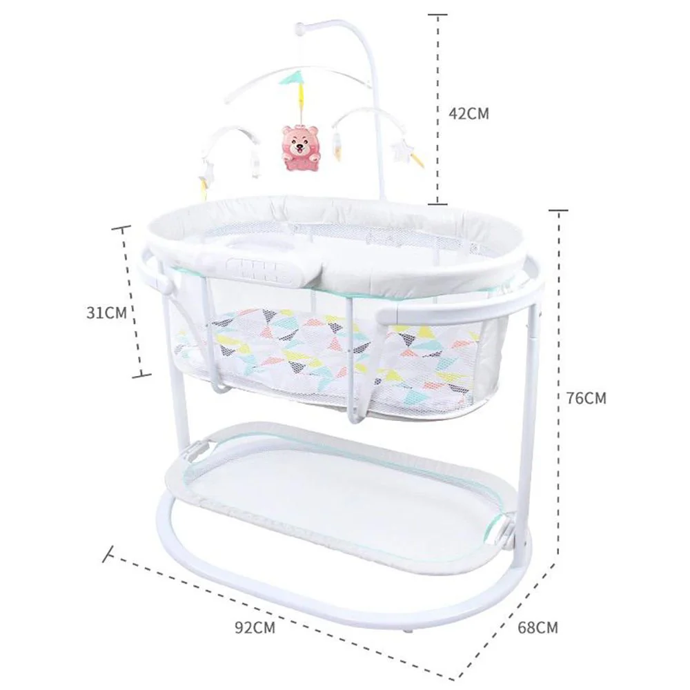 Yaya Duck Babylove Baby Bassinet bed Sleeper cribs for Newborn to toddler boy girls - White view 7