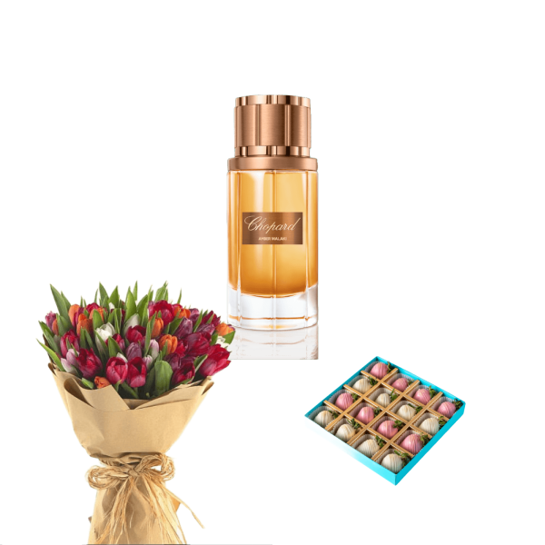 Birthday perfume gifts with chocolate and flowers 5 view 1