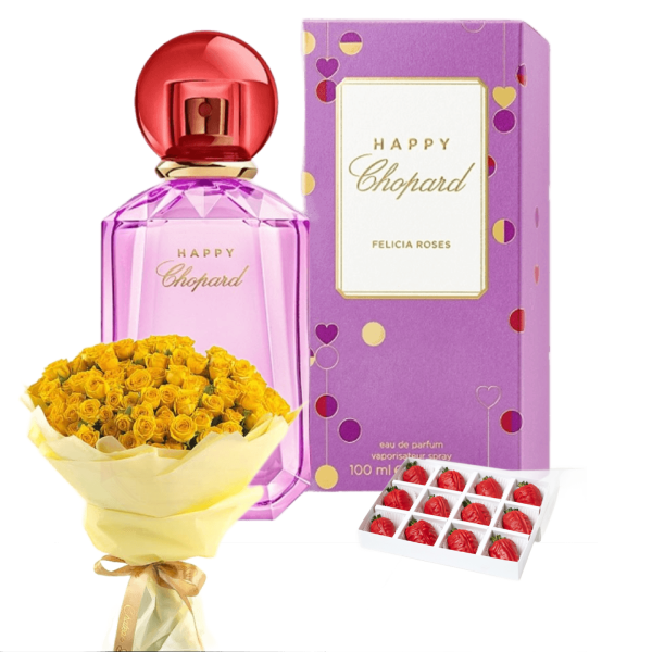 Birthday perfume gifts with chocolate and flowers 10 view 1
