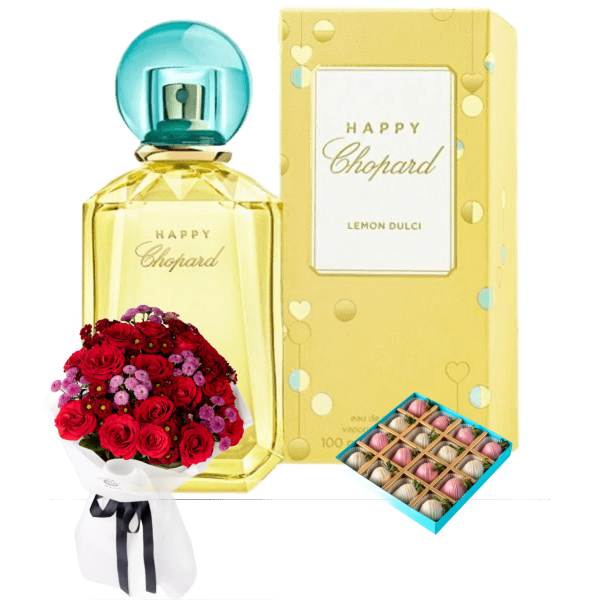 Birthday perfume gifts with chocolate and flowers 15 view 1