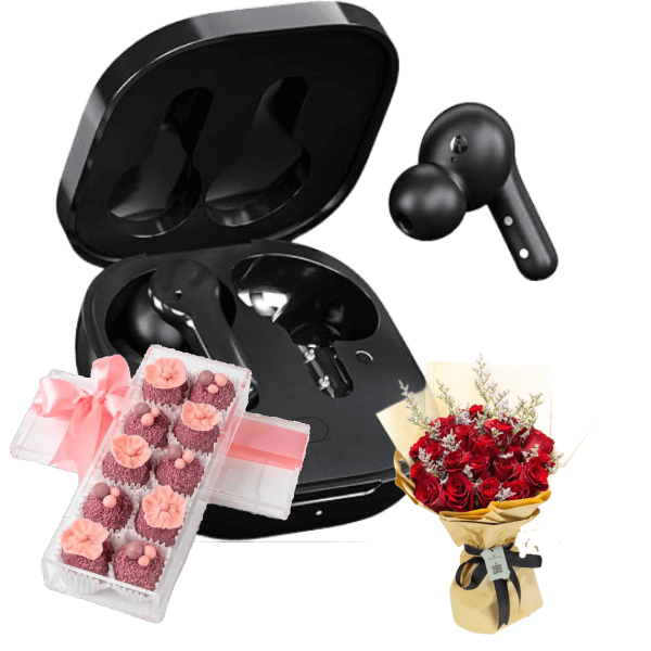 Birthday Gifts headphone with chocolate and flowers 16 view 1
