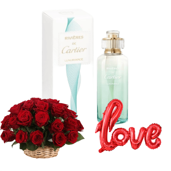 Anniversary Gifts perfumes  with flowers and ballon 9 view 1