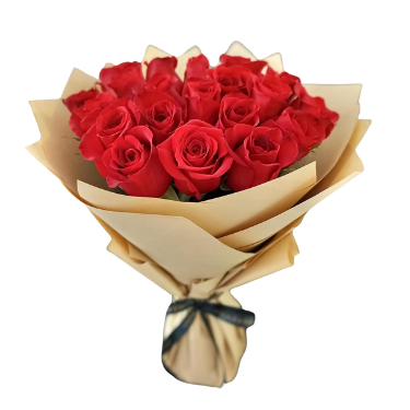Red rose bouquet with chocolate box view 4