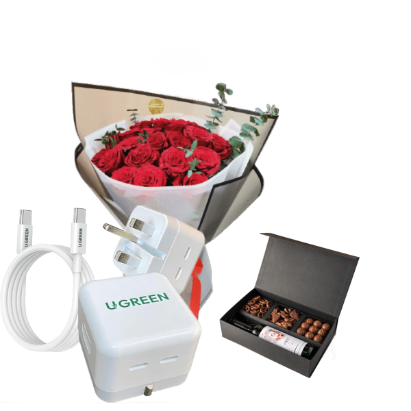 Corporate Gifts flowers with charger 28 view 1