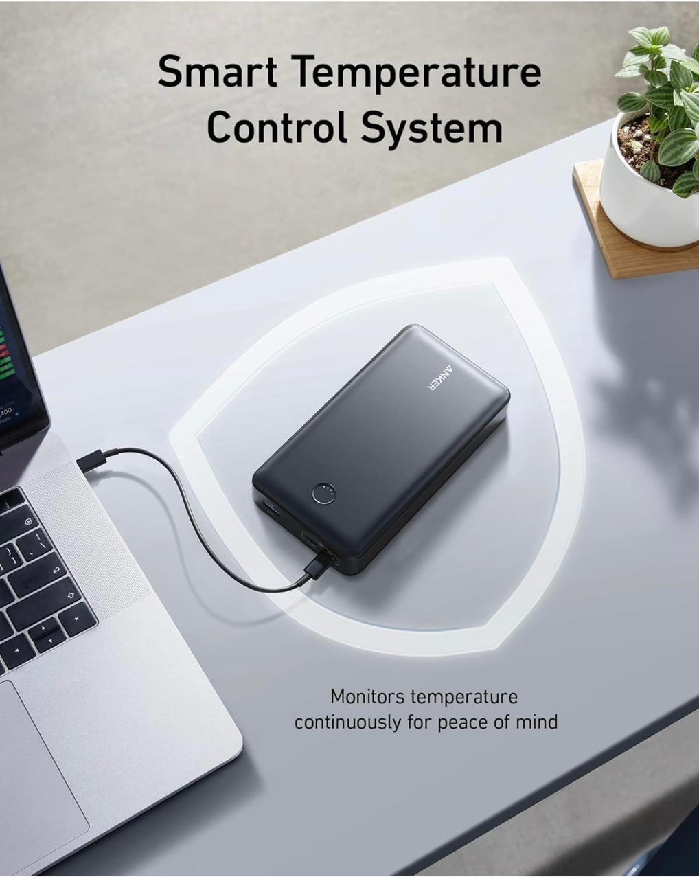 Anker 537 Power Bank (PowerCore 24K for Laptop) 65W Max Output and 30W Input with USB-C Fast-Charging, 24000mAh Works for iPhone, Samsung, MacBook, Dell, AirPods, and More view 5