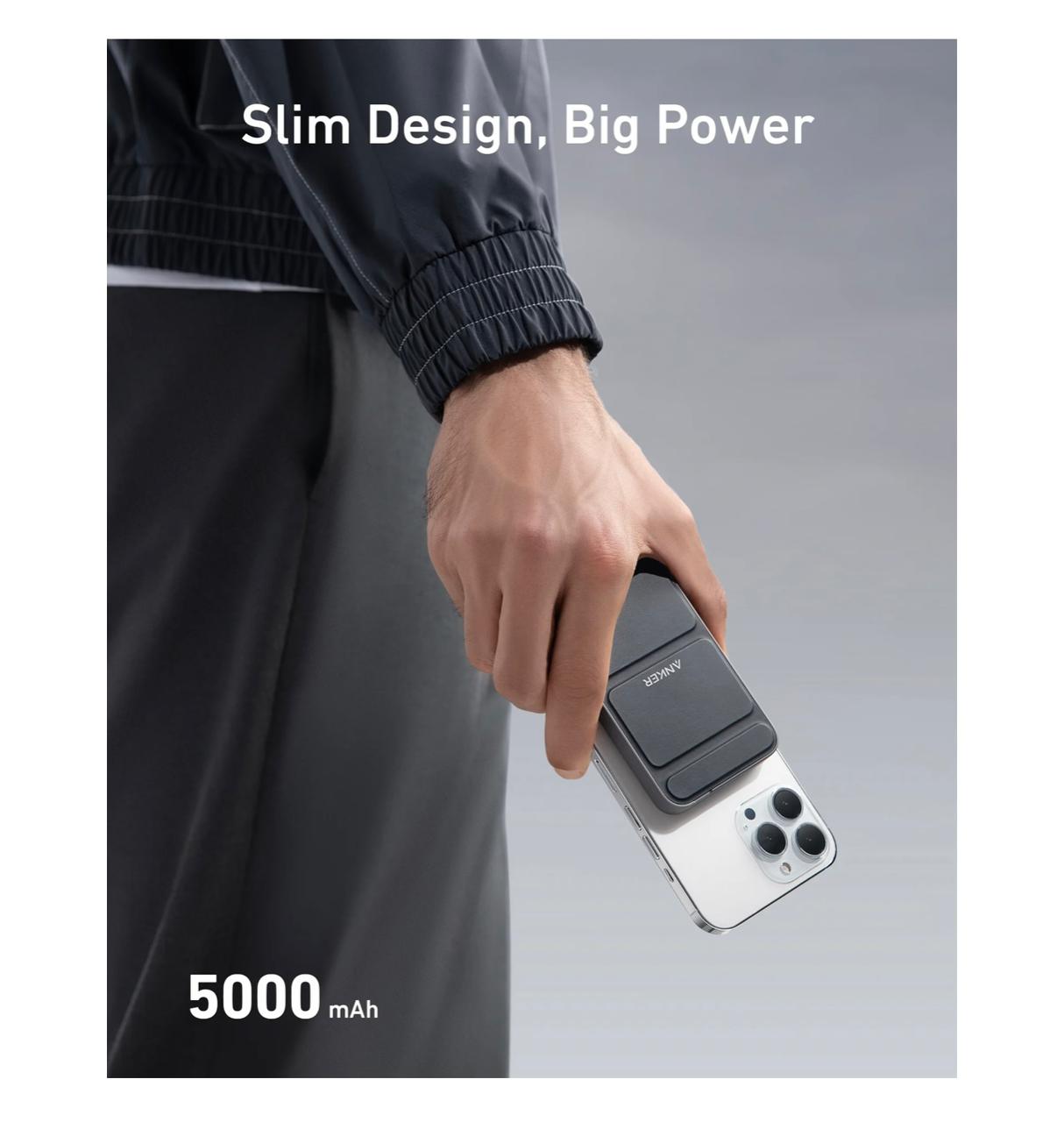 Anker Magnetic Wireless Power Bank (MagGo), 5000 mAh Foldable Magnetic Power Bank with USB-C view 4