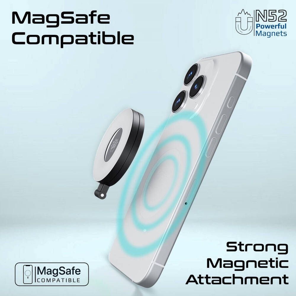 Promate Maghalo Ultra-Slim MagSafe Compatible Rechargeable LED Ring Light, Ultra Bright LED, MagSafe Compatible, 180° Flip, view 4