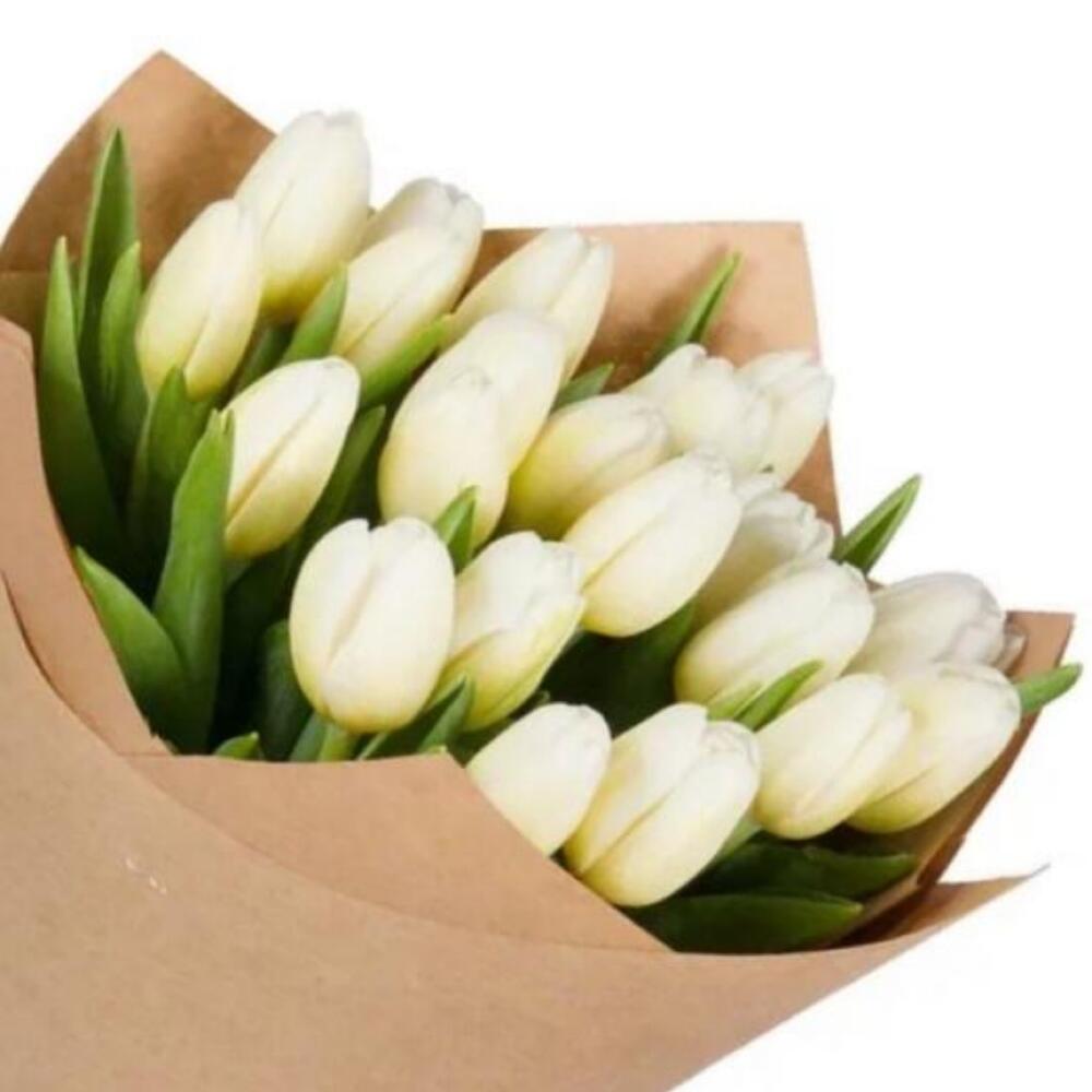 White Tulip Bouquet view 4