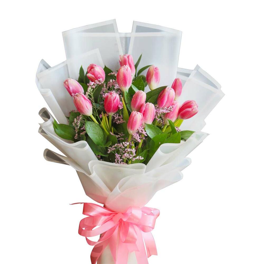 Pink Tulip Bouquet view 5