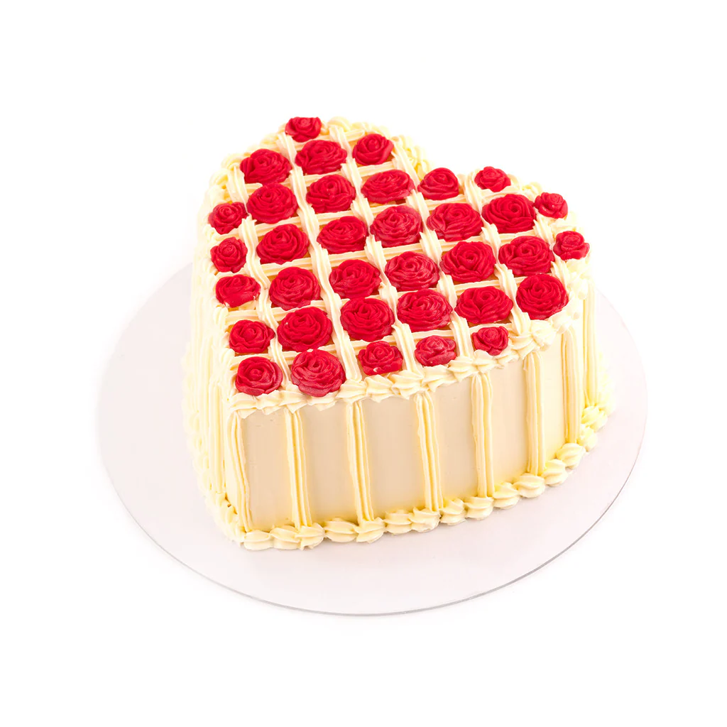 Rose Heart Cake view 1