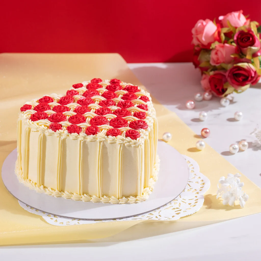Rose Heart Cake view 4
