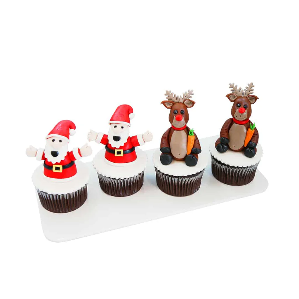 Santa and Reindeer Cupcakes view 1