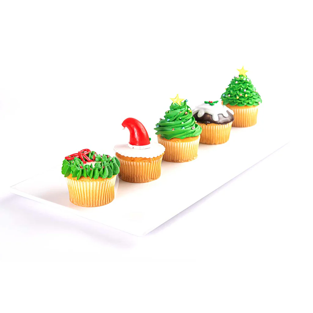 Christmas Decorated Cupcakes view 1