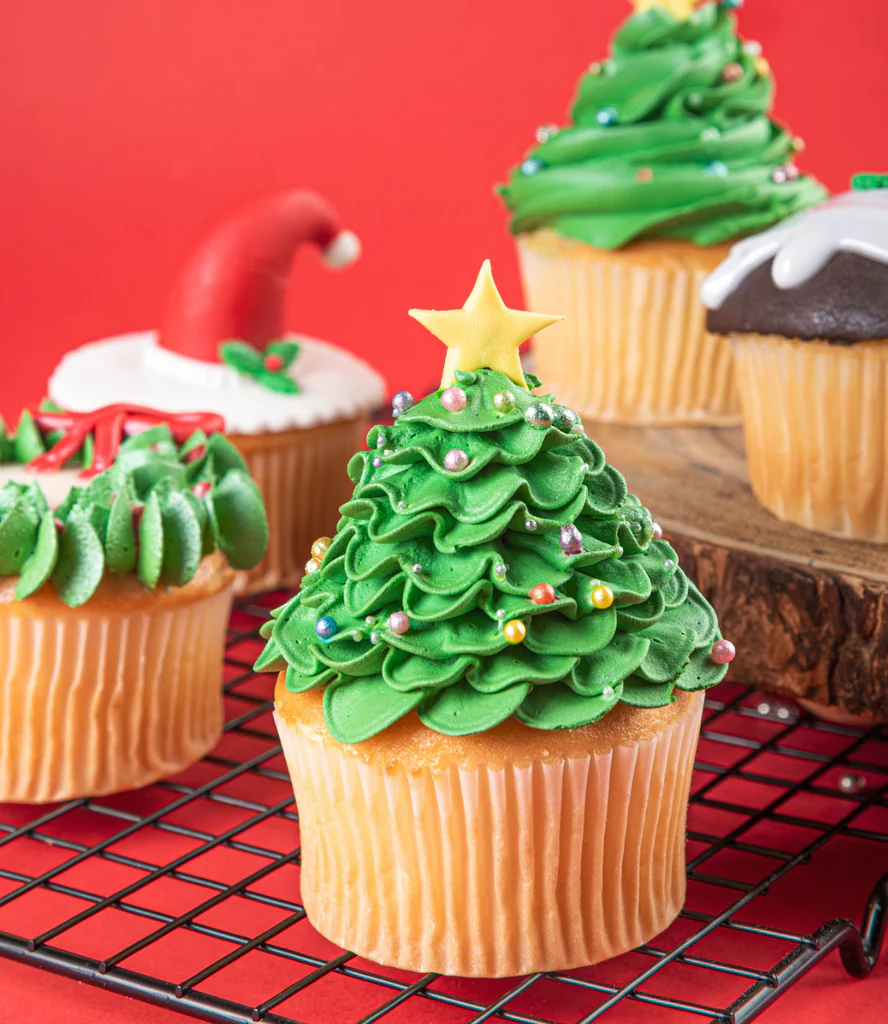 Christmas Decorated Cupcakes view 4