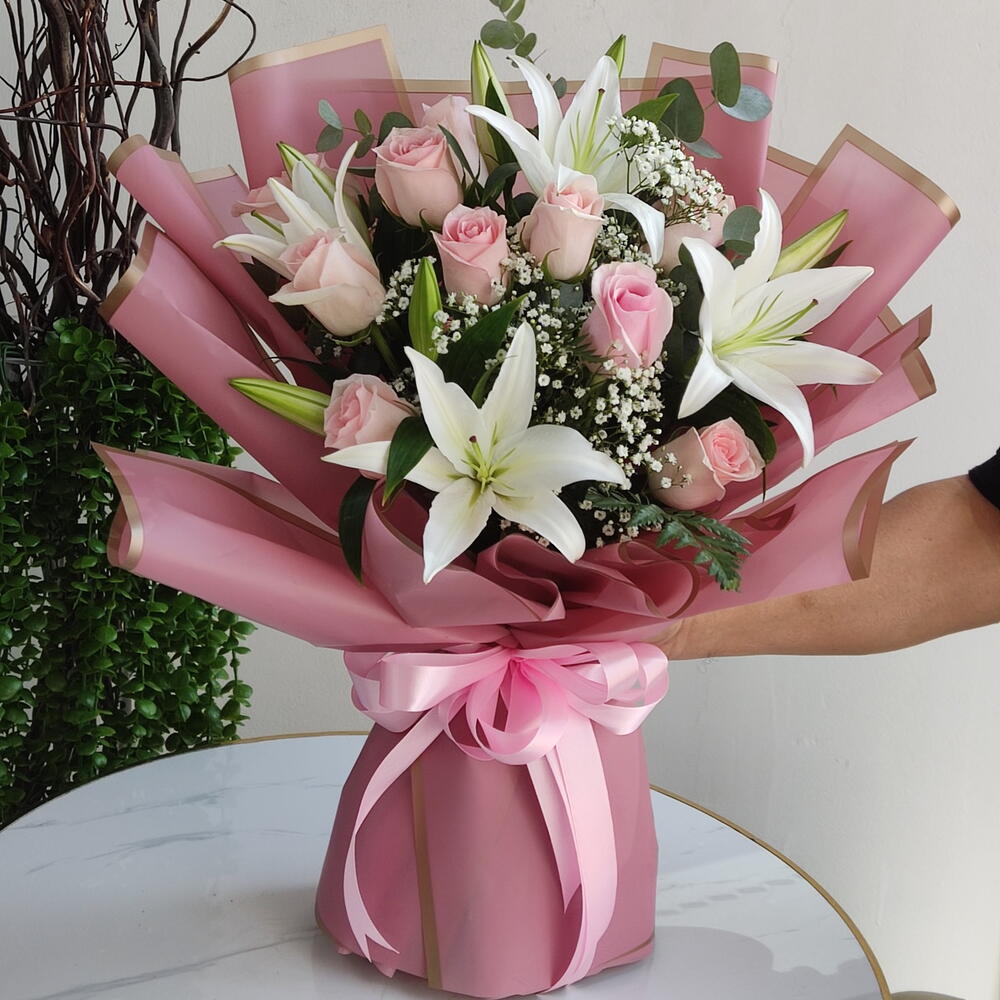 Rose and Lily Serenade - sharjah flowers view 1