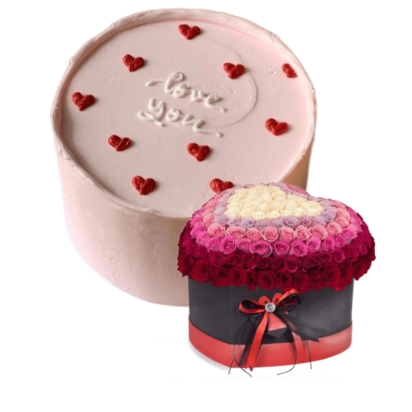valentine's cake and flowers 9 view 1