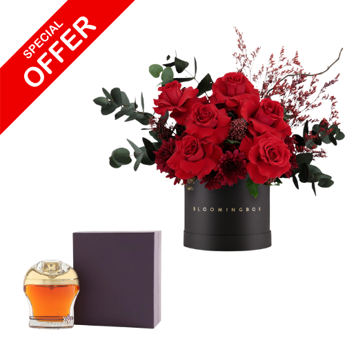 Amyaz Shay Parfum with red roses box view 1