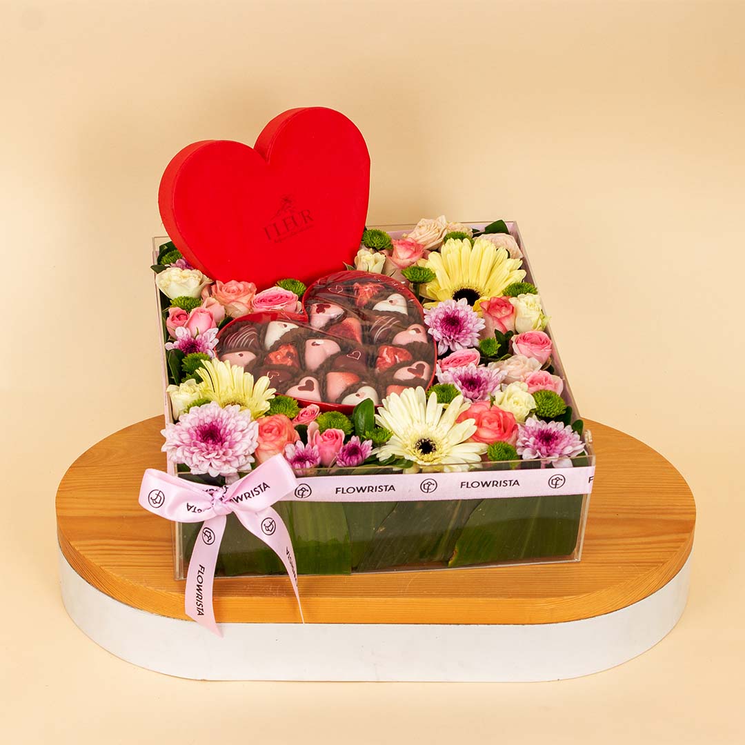 Fleur Belgian Chocolate Box & Luxury Flower Box view 1