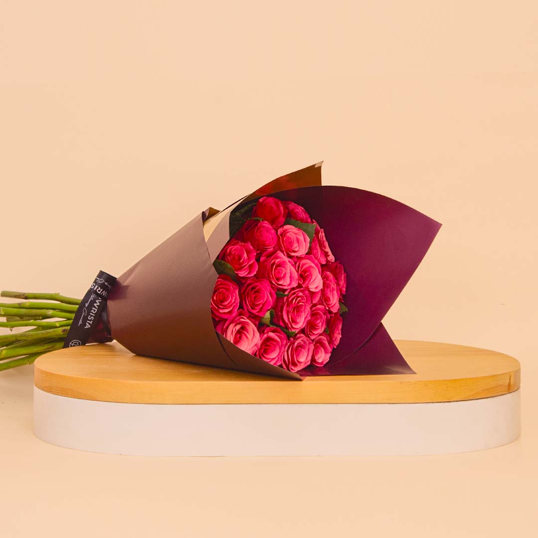 Flowrista | 20 Fuchsia Roses Bouquet view 1