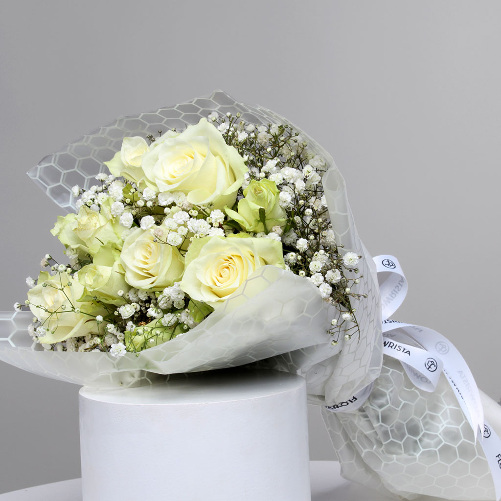 Timeless White Rose Bouquet view 1