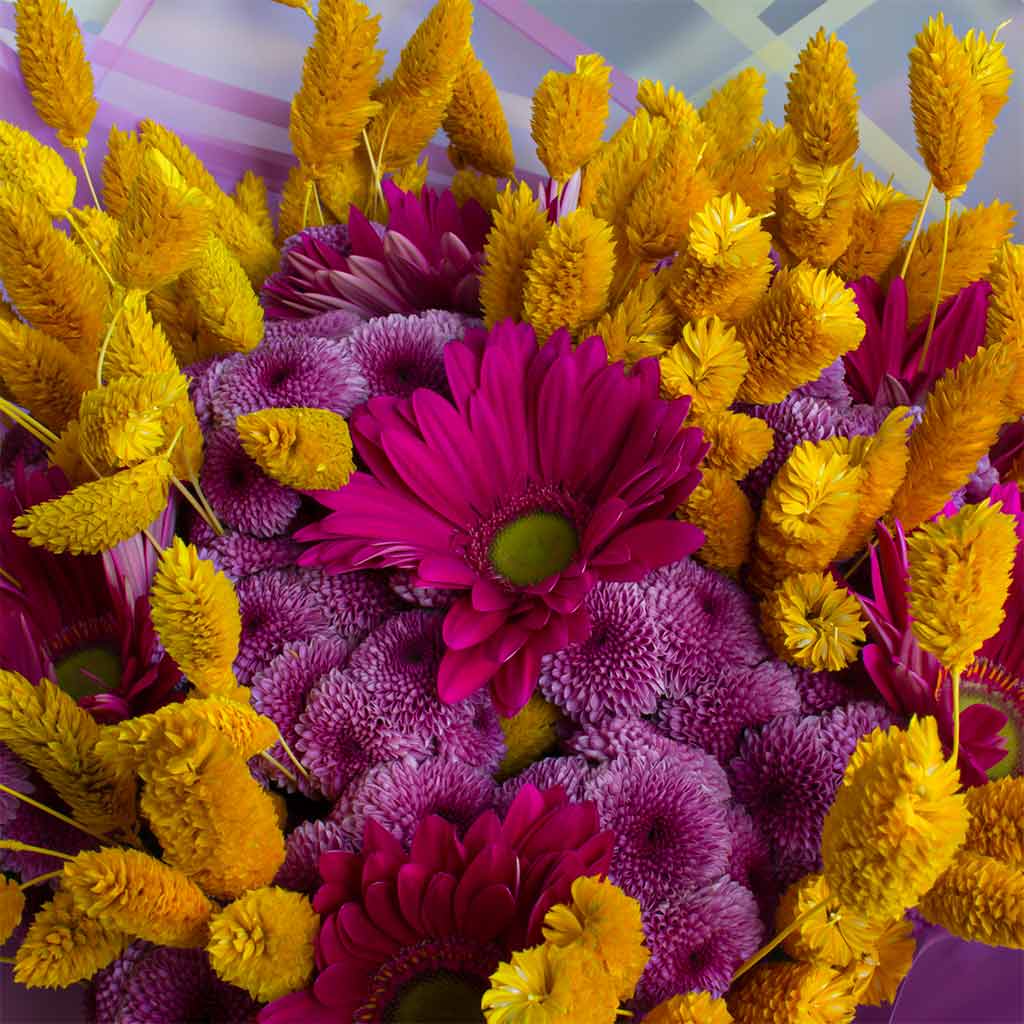 Gerbera & Lollipop Chrysanthemum Hand Bouquet view 4