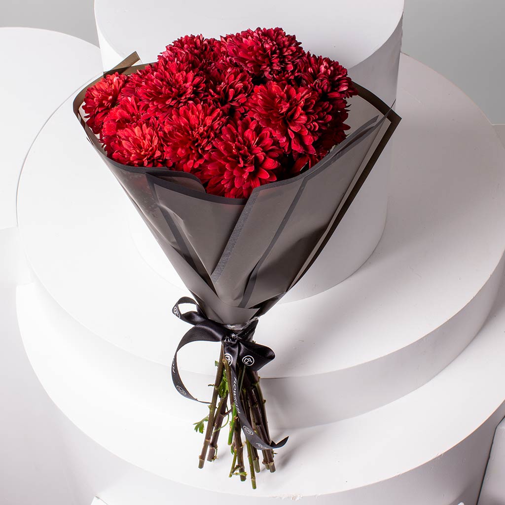 Red Chrysanthemum Bouquet - Forever With You view 4