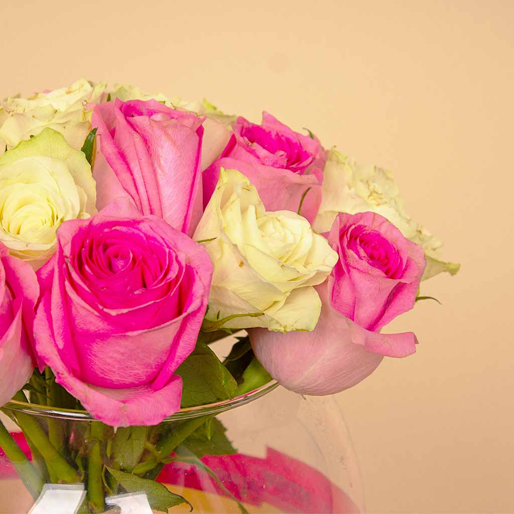 Mixed Flowers Boula Vase – White & Pink Flowers view 4