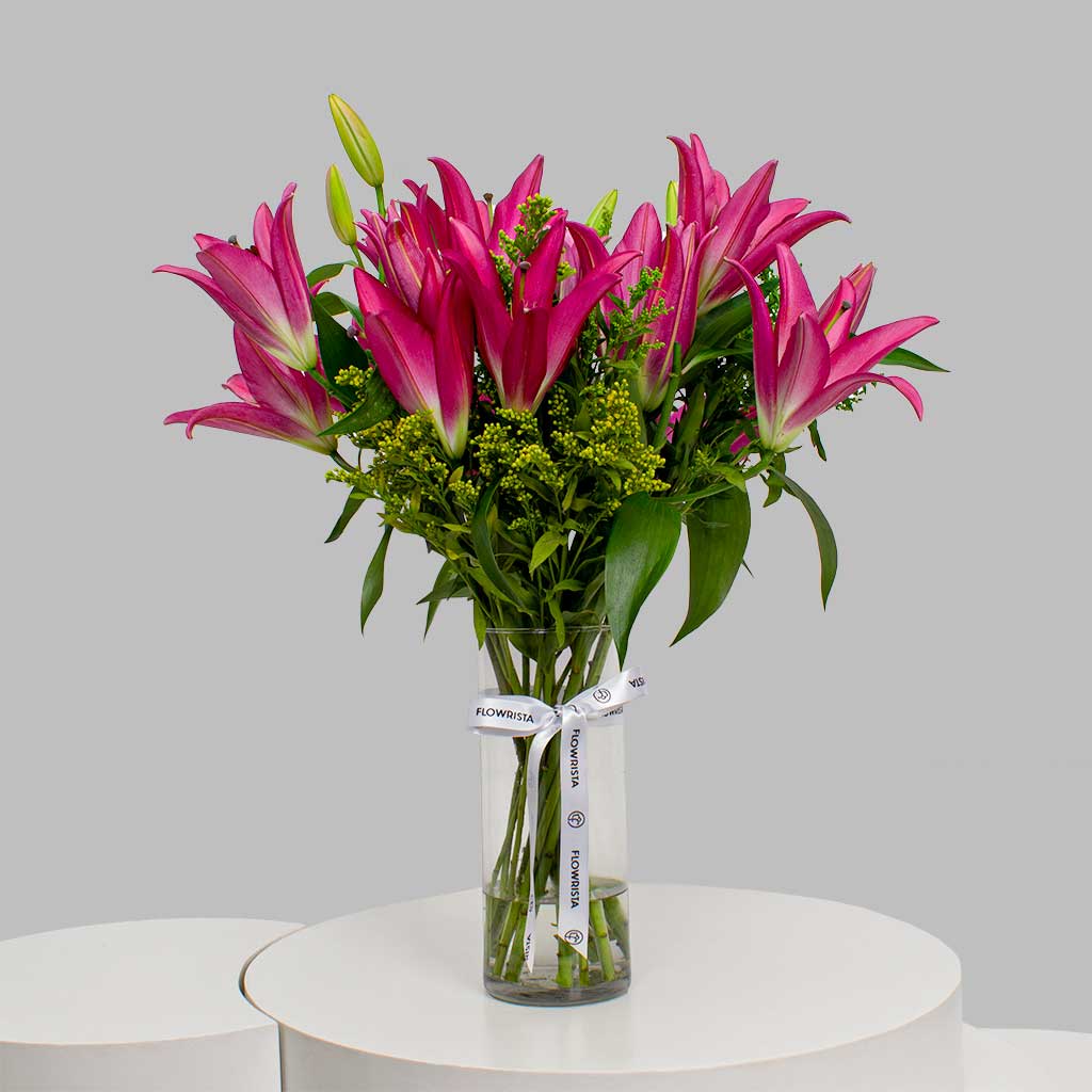 Pink Lily Vase view 1